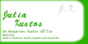 julia kustos business card